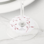 シンプルバラ名葉名の日結婚付 ワイングラスタグ (クローズアップ)