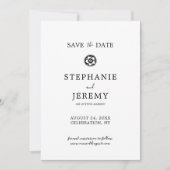 シンプルバラ日付の保存招待状 招待状 (正面)