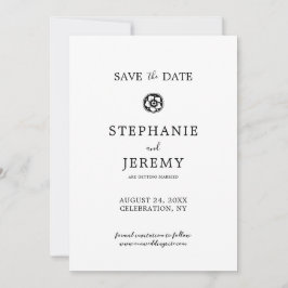 シンプルバラ日付の保存招待状 招待状