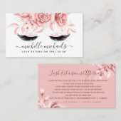 シンプルバラ金ゴールドがアフターケアの指示を点滅 名刺 (正面/裏面)