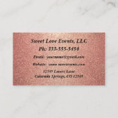 シンプルバラ金ゴールドウェディングプランナー名刺 名刺 (裏面)