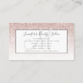 シンプルバラ金ゴールドグリッター化粧アーティストヘアサロン 名刺 (裏面)