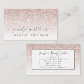 シンプルバラ金ゴールドグリッター化粧アーティストヘアサロン 名刺 (正面/裏面)