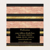 シンプルバラ金ゴールドストライプ型 名刺 (内部フラット)