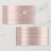 シンプルバラ金ゴールドハート贈与証美しい 予約カード (正面/裏面)