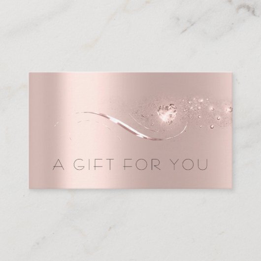 シンプルバラ金ゴールドハート贈与証美しい 予約カード (正面)