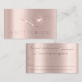 シンプルバラ金ゴールドハート贈与証美しい 予約カード (正面/裏面)