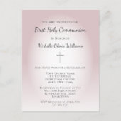 シンプルバラ金ゴールドファーストコミュニエレガントオン インビテーションポストカード (正面)