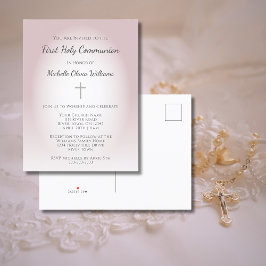 シンプルバラ金ゴールドファーストコミュニエレガントオン インビテーションポストカード