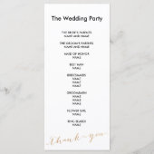 シンプルバラ金ゴールドフォイルシック結婚式 プログラム (裏面)
