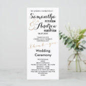 シンプルバラ金ゴールドフォイルシック結婚式 プログラム (スタンド正面)