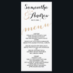 シンプルバラ金ゴールドフォイル結婚シック メニュー<br><div class="desc">バラシンプル金ゴールドフォイルchicのディナ結婚ーメニュー。カスタム金ゴールドの金ゴールドホイルと白いブラッシュストロークとタイポグラフィモダンのシックでのフォイルとの後ろに豪華なバラのパターンストライプ。</div>