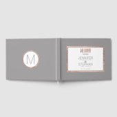 シンプルバラ金ゴールドフレーム石板グレイ結婚ズ ゲストブック (全面)