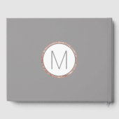 シンプルバラ金ゴールドフレーム石板グレイ結婚ズ ゲストブック (裏面)