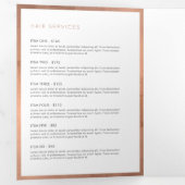 シンプルバラ金ゴールドフローラ高級サロンパンフレット 三つ折りカード (内部最初)