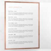 シンプルバラ金ゴールドフローラ高級サロンパンフレット 三つ折りカード (内部最初)