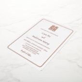 シンプルバラ金ゴールドホワ中国の結婚イト 箔招待状 (回転した状態)