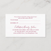 シンプルバラ金ゴールドモダンタイポグラフィダークピンク 紹介カード (裏面)