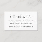 シンプルバラ金ゴールドモダンタイポグラフィホワイトブラック ロイヤリティカード (裏面)