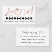 シンプルバラ金ゴールドモダンタイポグラフィホワイトブラック ロイヤリティカード (正面/裏面)