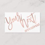 シンプルバラ金ゴールドモダンタイポグラフィホワイトブラック 予約カード (正面)