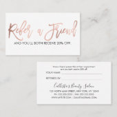 シンプルバラ金ゴールドモダンタイポグラフィホワイトブラック 紹介カード (正面/裏面)