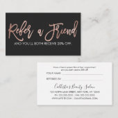 シンプルバラ金ゴールドモダンタイポグラフィ白黒 紹介カード (正面/裏面)