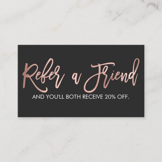 シンプルバラ金ゴールドモダンタイポグラフィ白黒 紹介カード (正面)