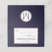 シンプルバラ金ゴールドライニングネービーブル結婚ーズ プレイスカード (外部開封)