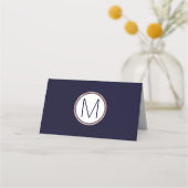 シンプルバラ金ゴールドライニングネービーブル結婚ーズ プレイスカード (裏面)