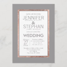 シンプルバラ金ゴールドライニング石板グレイ結婚ズ