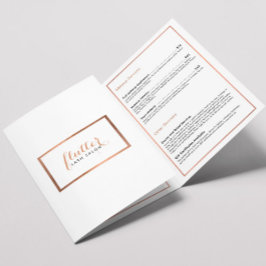 シンプルバラ金ゴールドラッシュサロン価格表パンフレット 三つ折りカード