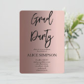 シンプルバラ金ゴールド卒業招待状 招待状 (スタンド正面)