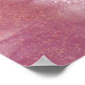 シンプルバラ金ゴールド大理石ウォーター招待状 ポスター (角)