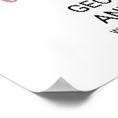 シンプルバラ金ゴールド書道の結婚歓迎 ポスター (角)