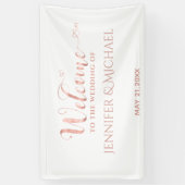 シンプルバラ金ゴールド書道ハート結婚ズ 横断幕 (縦)