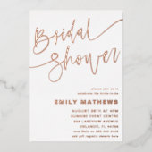 シンプルバラ金ゴールド書道ブライダルショアール 箔招待状 (正面)