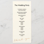 シンプルバラ金ゴールド箔シック結婚式 プログラムアイボリー プログラム (裏面)