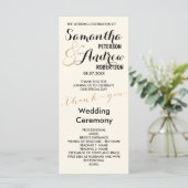 シンプルバラ金ゴールド箔シック結婚式 プログラムアイボリー プログラム (スタンド正面)