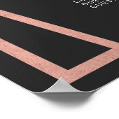 シンプルバラ金ゴールド縁どブラックシーティングチャート ポスター (角)