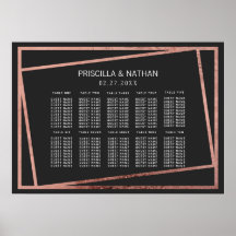 シンプルバラ金ゴールド縁どブラックシーティングチャート