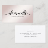 シンプルバラ金ゴールド署名スクリプト美しいサロン 名刺 (正面/裏面)