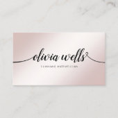 シンプルバラ金ゴールド署名スクリプト美しいサロン 名刺 (正面)