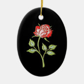 シンプルバラ セラミックオーナメント (正面)