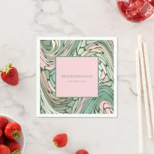 シンプルバルミツワーモダンピンクアンドグリーン スタンダードカクテルナプキン (インサイチュ)