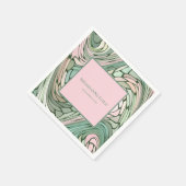 シンプルバルミツワーモダンピンクアンドグリーン スタンダードカクテルナプキン (角)