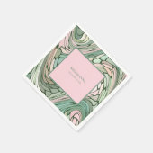 シンプルバルミツワーモダンピンクアンドグリーン スタンダードカクテルナプキン (角)