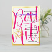 シンプルバルミツワー素晴らしタイポグラフィ 箔招待状 (立ち正面)