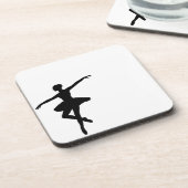 シンプルバレエ白黒バレリーナ コースター (左側)