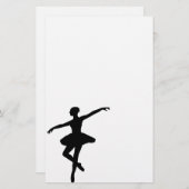 シンプルバレエ白黒バレリーナ 便箋 (正面/裏面)